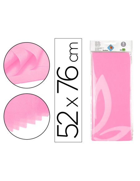 Papel seda liderpapel 52x76cm 18g/m2 bolsa de 5...