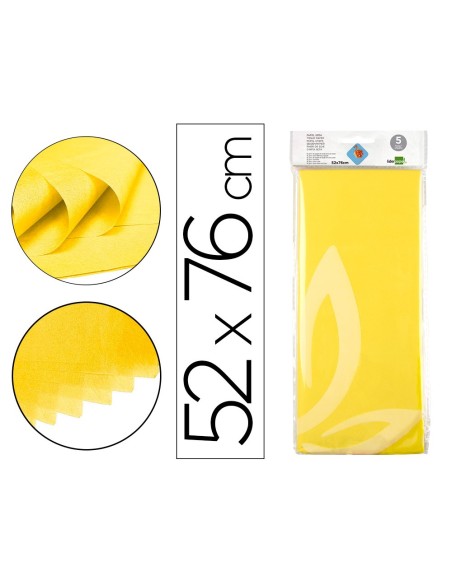 Papel seda liderpapel 52x76cm 18g/m2 bolsa de 5...