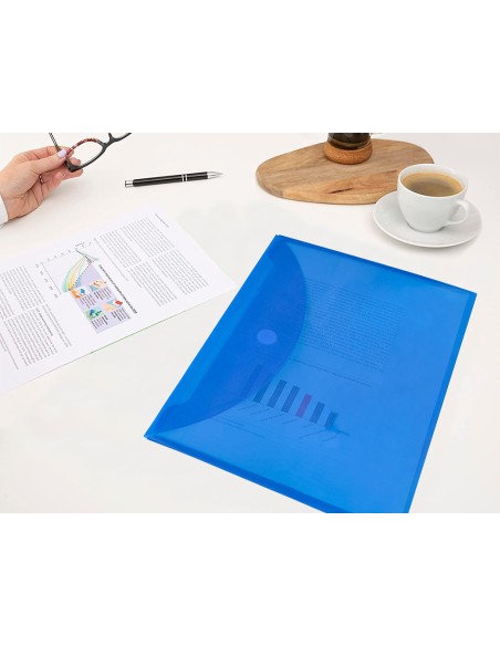 Carpeta liderpapel dossier a4 cierre de velcro azul