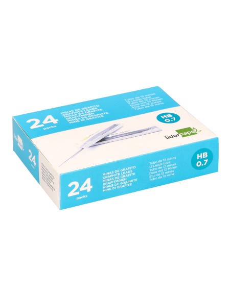 Minas liderpapel grafito 0,7 mm hb tubo de 12 minas