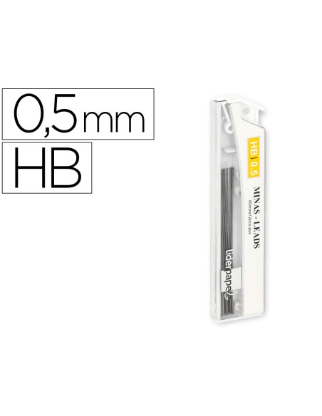 Minas liderpapel grafito 0,5 mm hb tubo de 12 minas