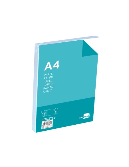 Papel liderpapel a4 8og/m2 liso paquete de 100 hojas + 10 hojas gratis