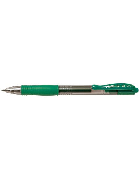 Boligrafo pilot g-2 verde tinta gel retractil sujecion de caucho