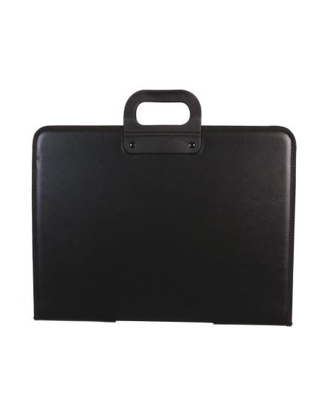Cartera portadocumentos q-connect negra con asa con cremallera din a3 420x297 mm