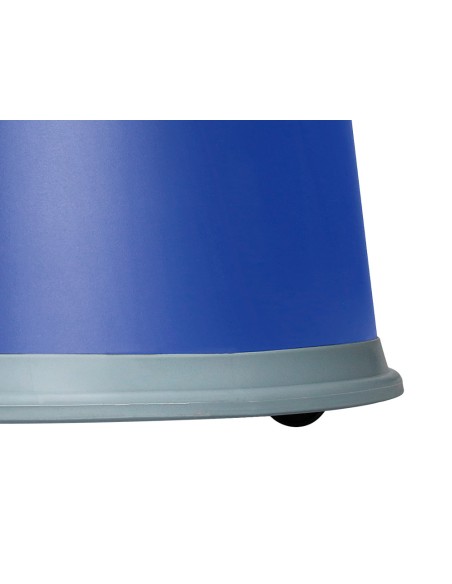 Taburete q-connect ruedas retractiles tres ruedas dos niveles color azul