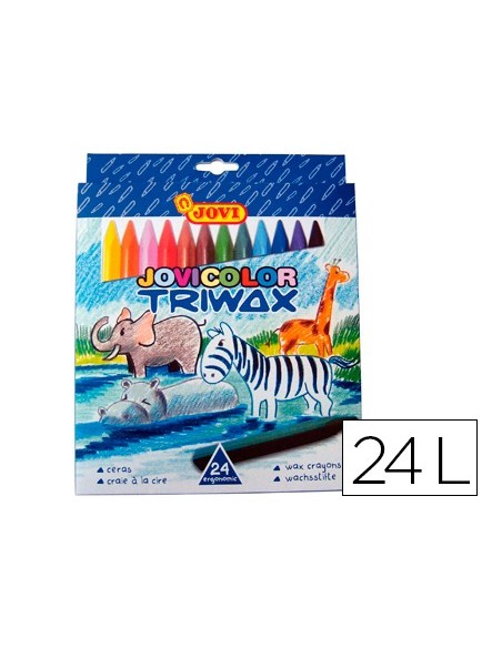Lapices cera jovicolor triangular triwax 24...