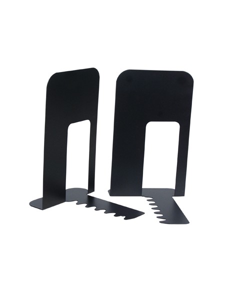 Apoyalibros metalico q-connect kf00837 negro juego 165x127x165mm