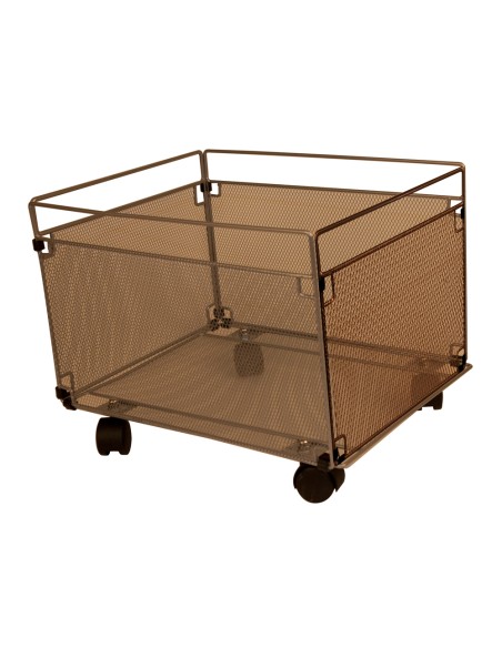 Carrito para carpetas colgante q-connect kf00830 rejilla plata con ruedas metalico 380x325x300 folio prolongado