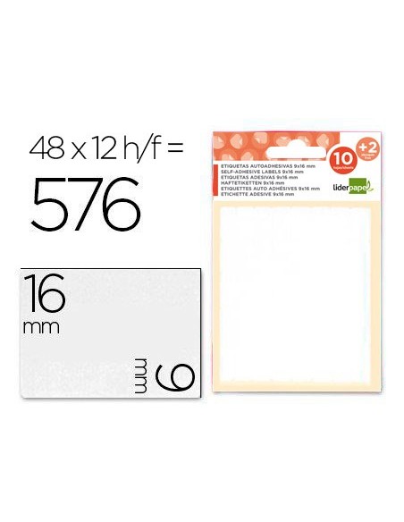 Etiquetas liderpapel sobre de 10 h. + 2 h....
