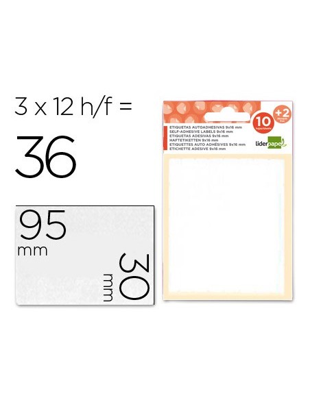 Etiquetas liderpapel sobre de 10 h. + 2 h....