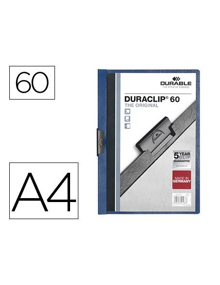 Carpeta duraclip dossier pinza lateral azul...