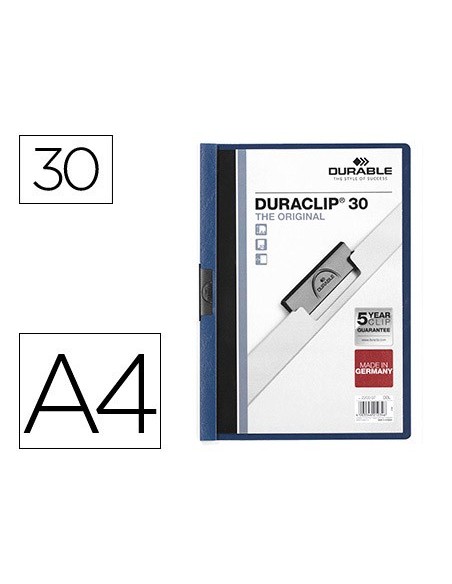 Carpeta duraclip dossier pinza lateral azul...