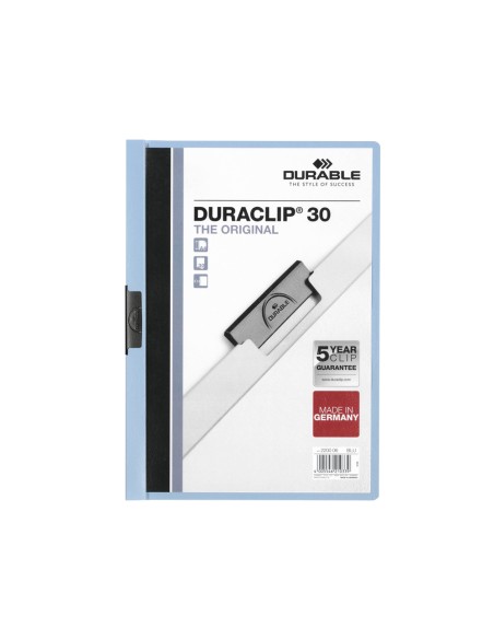 Carpeta duraclip dossier pinza lateral azul capacidad 30 hojas