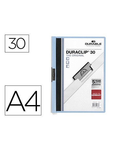 Carpeta duraclip dossier pinza lateral azul...