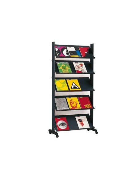 Expositor paperflow de suelo movil metalico con...