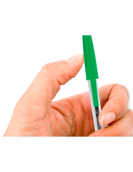 Boligrafo transparente q-connect verde medio...