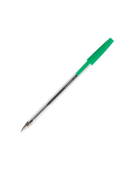 Boligrafo transparente q-connect verde medio kf01043