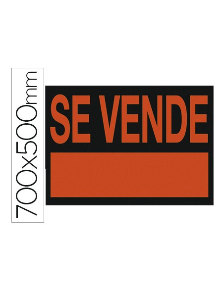 Cartel plastico archivo 2000 \"se vende\" rojo fluorescente 700x500 mm