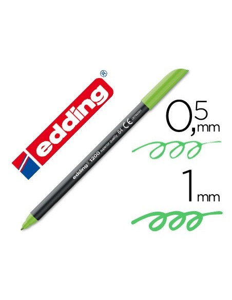 Rotulador edding punta fibra 1200 verde neon...