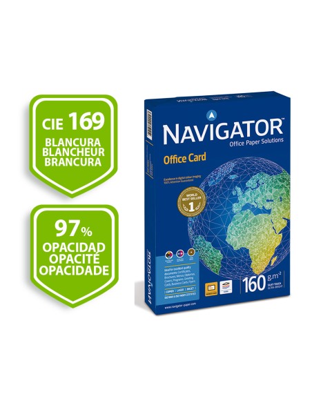 Papel fotocopiadora navigator din a4 160 gramos papel multiuso ink-jet y laser paquete de 250 hojas