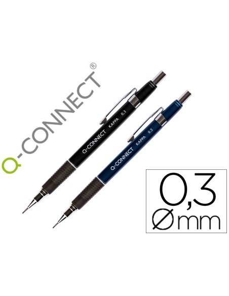 Portaminas q-connect kappa 0,3 mm sujecion de caucho