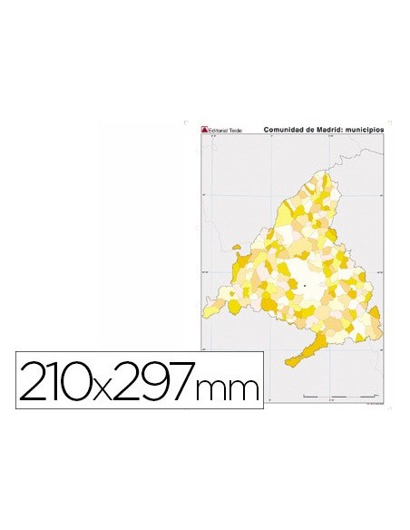 Mapa mudo color din a4 comunidad de madrid...