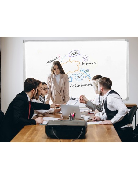 Pizarra blanca q-connect lacada magnetica marco...