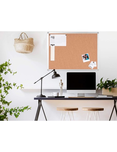 Pizarra corcho q-connect marco de aluminio...