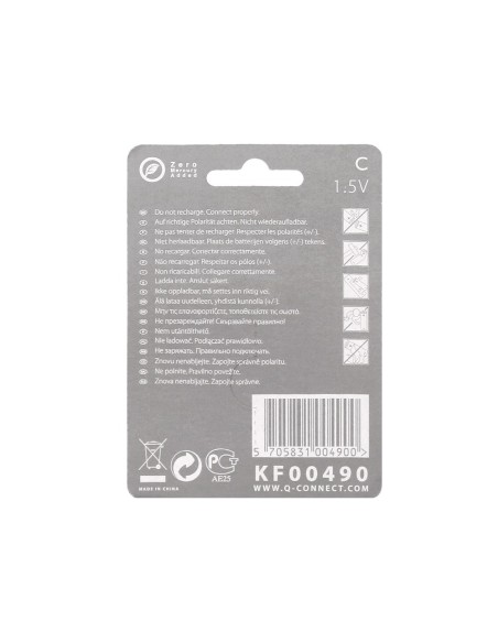 Pila q-connect alcalina c blister de 2 unidades
