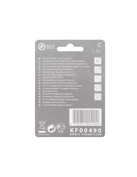 Pila q-connect alcalina c blister de 2 unidades