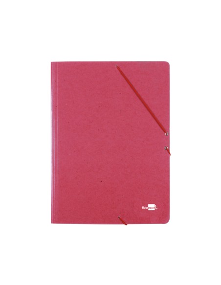Carpeta liderpapel gomas a3 3 solapas carton prespan roja
