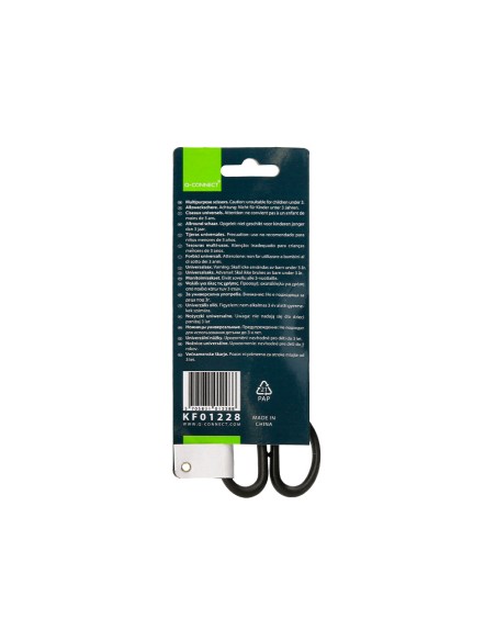 Tijera oficina q-connect inoxidable 7\" 17 cm blister