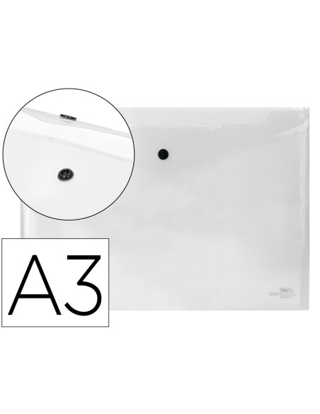 Carpeta liderpapel dossier broche 44244 polipropileno din a3 tranparente translucido