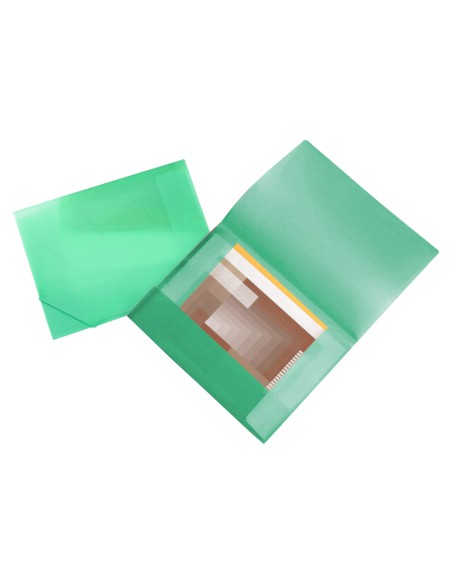 Carpeta liderpapel portadocumentos 44803 solapas polipropileno din a3 verde translucido lomo flexible