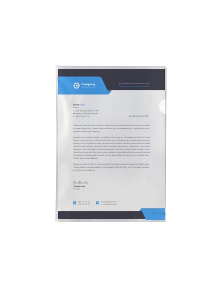 Carpeta dossier uñero plastico q-connect din a4 120 micras transparente -bolsa de 10 unidades
