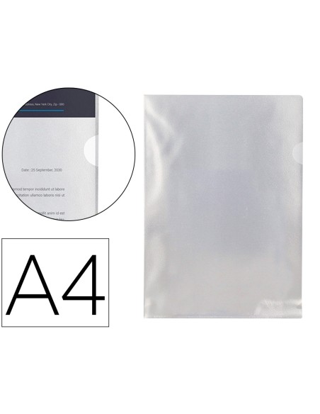 Carpeta dossier uñero plastico q-connect din a4 120 micras transparente -bolsa de 10 unidades
