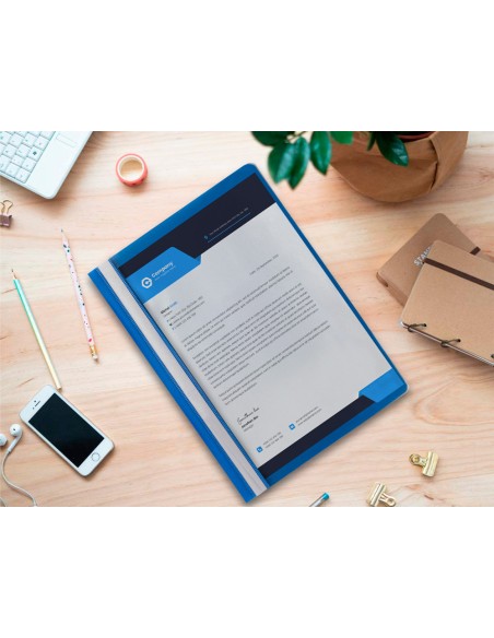 Carpeta dossier fastener plastico q-connect din a4 azul