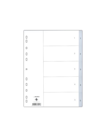 Separador numerico q-connect plastico 1-5 juego de 5 separadores din a4 multitaladro