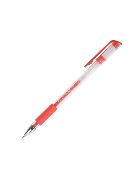 Boligrafo q-connect tinta gel rojo 0,7 mm sujecion de caucho
