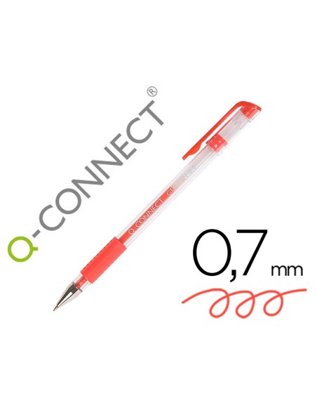 Boligrafo q-connect tinta gel rojo 0,7 mm...
