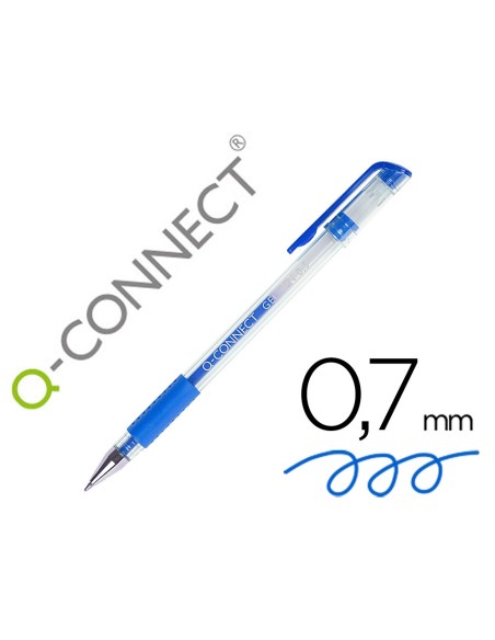 Boligrafo q-connect tinta gel azul 0,7 mm...