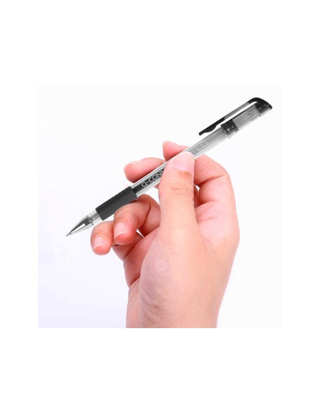 Boligrafo q-connect tinta gel negro 0,7 mm sujecion de caucho
