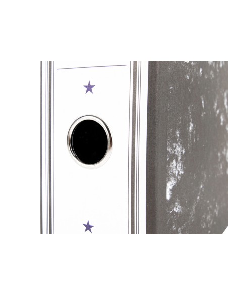 Archivador de palanca liderpapel carton forrado din a4 jaspeado negro sin caja-con rado