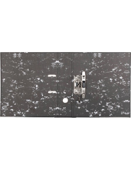 Archivador de palanca liderpapel carton forrado din a4 jaspeado negro sin caja-con rado