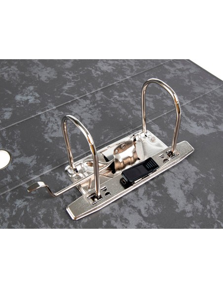 Archivador de palanca liderpapel folio carton forrado sin rado lomo 80mm negro compresor metalico