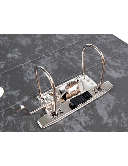 Archivador de palanca liderpapel a4 carton forrado sin rado lomo 80mm negro compresor metalico