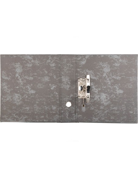 Archivador de palanca liderpapel a4 carton forrado sin rado lomo 80mm negro compresor metalico