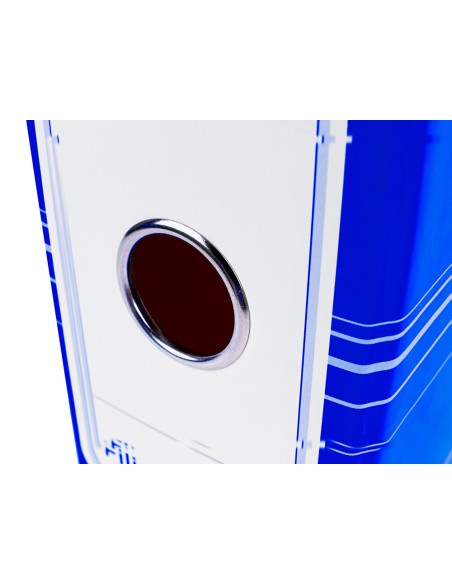 Archivador de palanca liderpapel a4 filing system forrado sin rado lomo 80mm azul con caja y compresor metalico