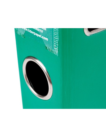Archivador de palanca liderpapel a4 documenta forrado pvc con rado lomo 52mm verde compresor metalico
