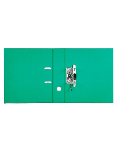 Archivador de palanca liderpapel a4 documenta forrado pvc con rado lomo 75mm verde compresor metalico